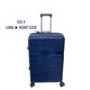 Unbreakable Double Zip PP Rubber Suitcase, Large - Blue