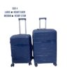 Unbreakable Double Zip PP Rubber Suitcases, Large and Medium Combo - Blue