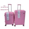Unbreakable Double Zip PP Rubber Suitcases – Large and Medium Combo (Pink)