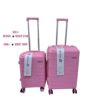 Unbreakable Double Zip PP Rubber Suitcases – Large and Small Combo (Pink)