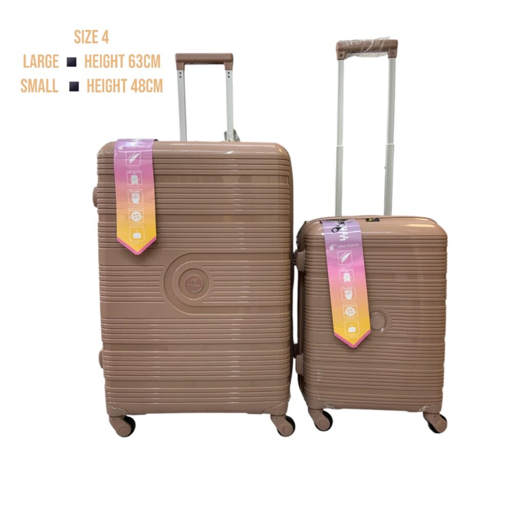 Unbreakable Double Zip PP Rubber Suitcases, Large and Small Combo