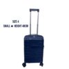 Unbreakable Double Zip PP Rubber Suitcase, Small - Blue