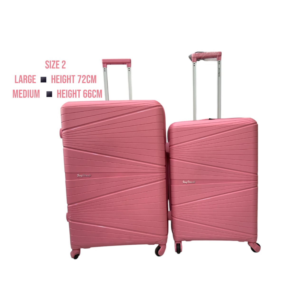 Size 29 pink large and medium suitcase combo with durable hard shell, TSA locks, and 360° spinner wheels for secure, smooth, and stylish travel.