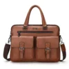 Jeep Boluo Leather Laptop Messenger Bag Brown – durable, stylish leather design with multiple compartments and adjustable straps, perfect for business and travel