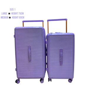Large (75cm) and Medium (69cm) Unbreakable Rubber Suitcase Combo (Size 30) – Durable Purple Luggage for Long Vacations and Week-Long Trips