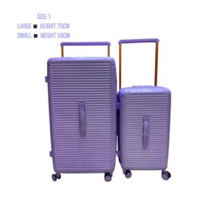 Large (75cm) and Small (59cm) Unbreakable Rubber Suitcase Combo (Size 30) – Durable Purple Luggage for Long Vacations and Short Getaways