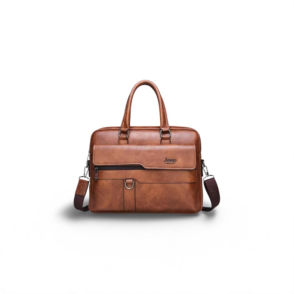 Jeep Boluo Brown Leather Laptop Bag – Stylish & Durable Carry for Professionals in Nairobi