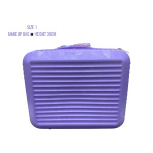 Makeup Bag (39cm) Unbreakable Rubber Suitcase (Size 30) – Durable Purple Travel Case for Cosmetics and Essentials