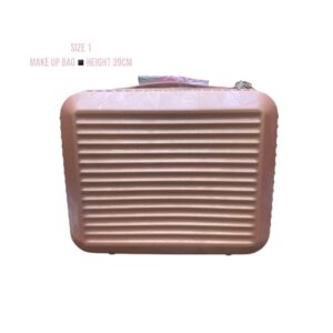Makeup Bag (39cm) – Compact Unbreakable Rubber Case in Rose Gold for Toiletries and Travel Essentials